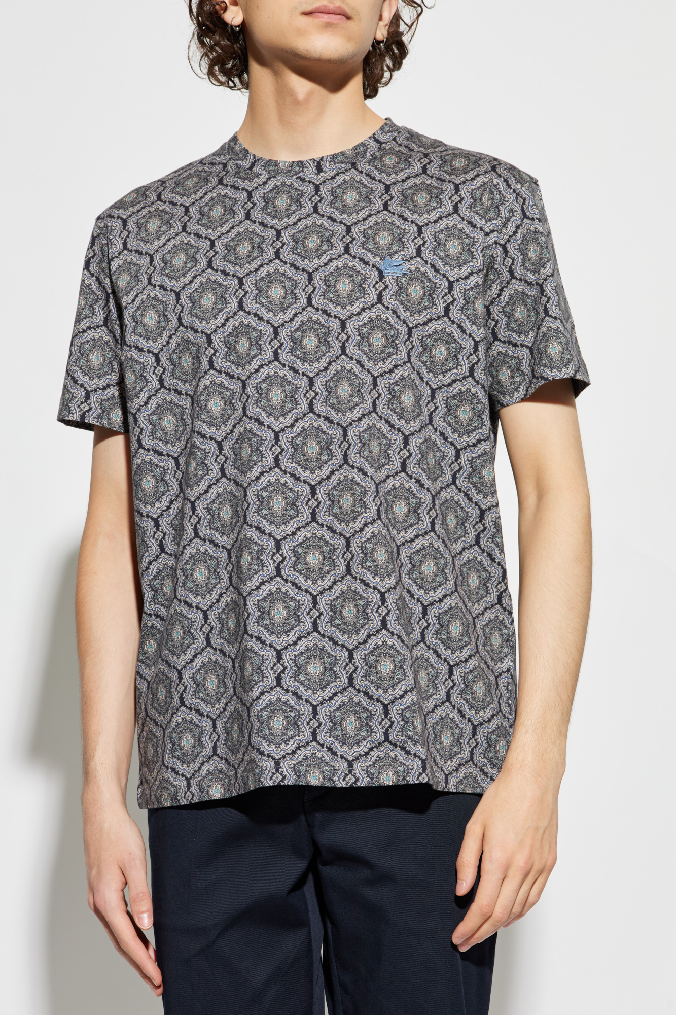 Navy blue Patterned t-shirt Etro - Vitkac Australia